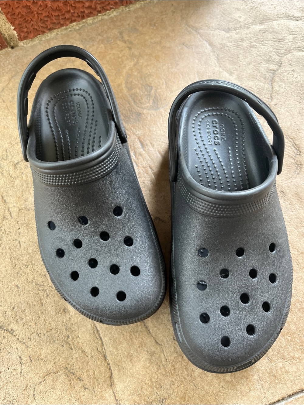 CROCS Black Classic Clog Sole Detail